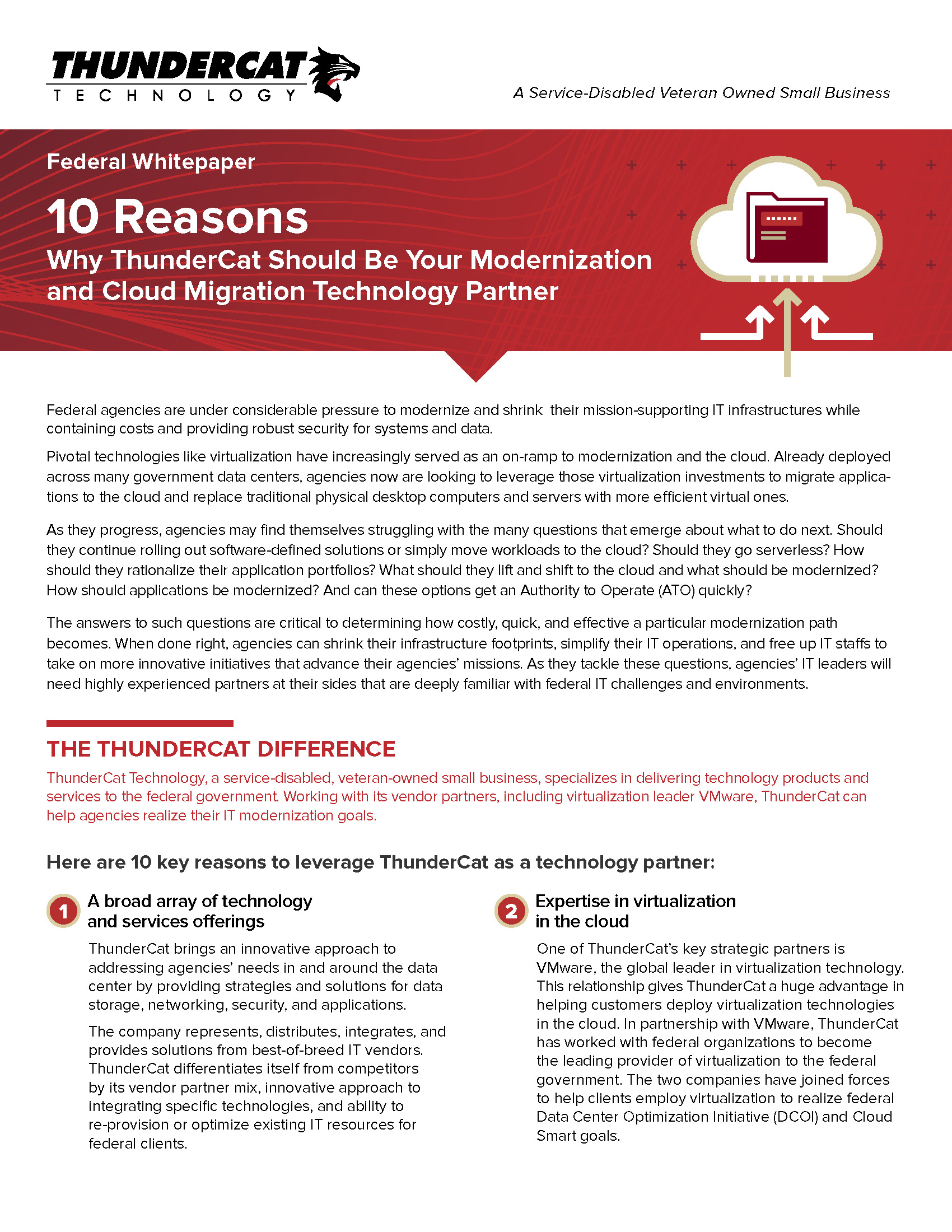 10 Reasons Why ThunderCat Should Be Your Modernization and Cloud Migration Technology Partner